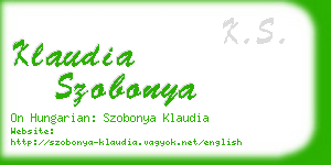 klaudia szobonya business card